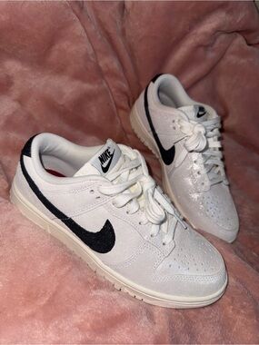 Women’s Nike Dunk Low Sneakers With Glittery Suede